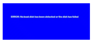 No Boot Disk Has Been Detected Or The Disk Has Failed Error