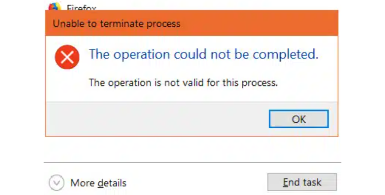 How To Fix Unable To Terminate The Process Error
