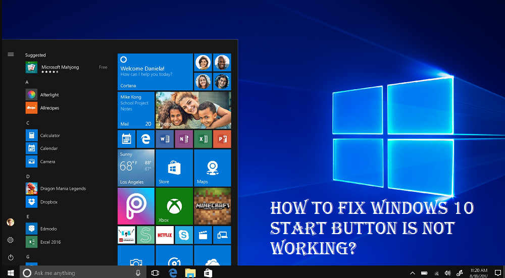 How To Fix Windows 10 Start Button Is Not Working | Lab-One