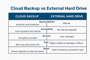 Cloud Backup vs External Hard Drive - comparison