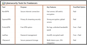Best Remote Work Tools for Freelancers - table5