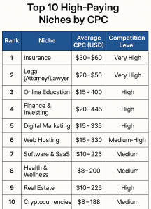 High-Paying Google AdSense Niches - Pictures