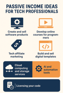 Passive Income Ideas for Tech Professionals - Infographic