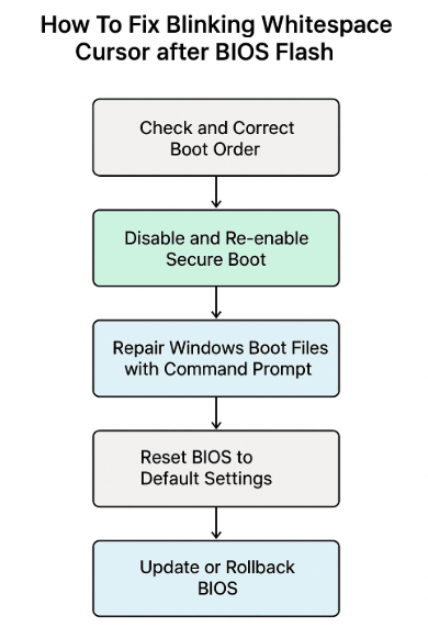How To Fix Blinking Whitespace Cursor after BIOS Flash - table