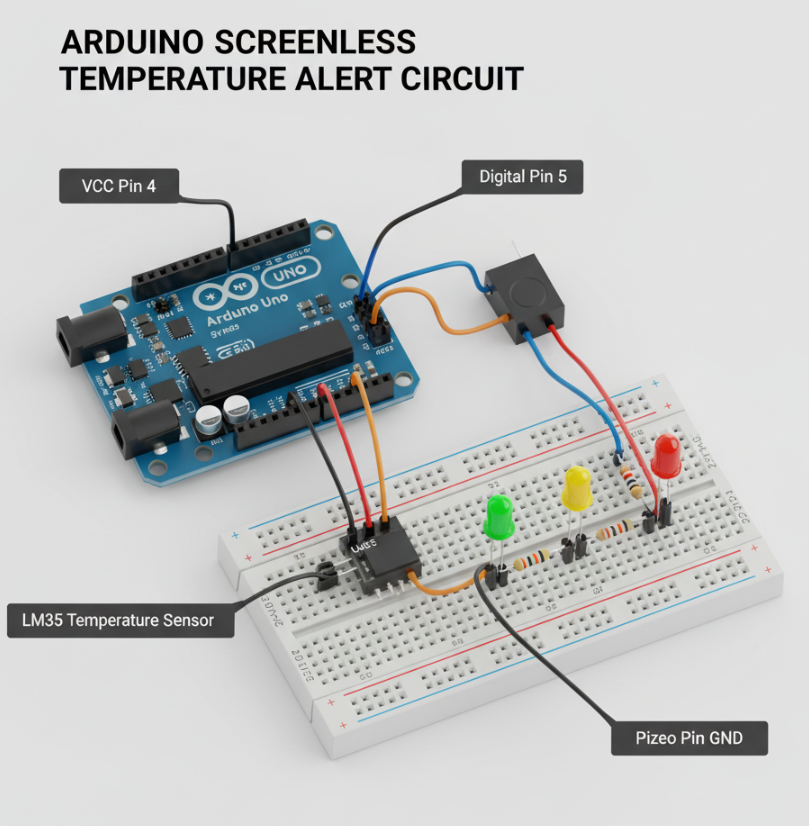 How To Make An Arduino Screenless Display Project - Circuit