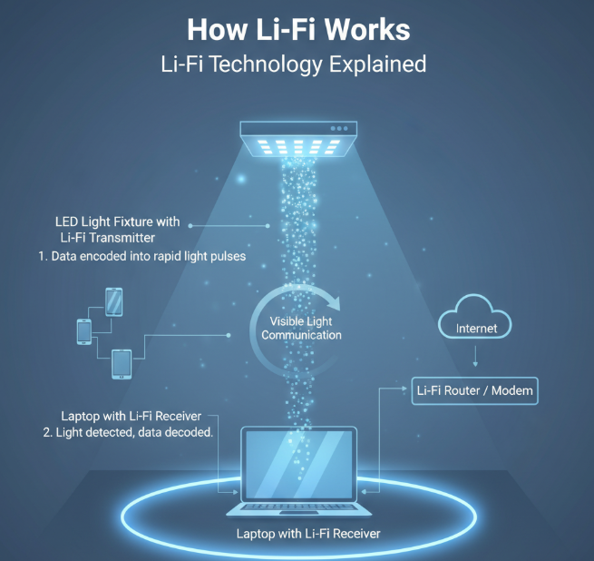 Li-Fi Technology Explained - Diagram