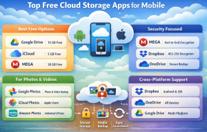 Top Free Cloud Storage Apps for Mobile - infographic