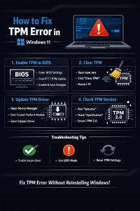 How To Fix TPM Error in Windows 11 - infographic
