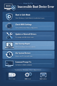 How to Fix Inaccessible Boot Device Error - infographics