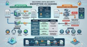 Difference Between Encryption And Hashing - diagram