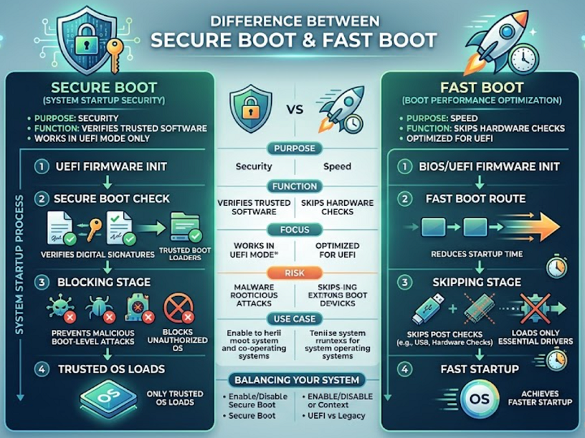 Difference Between Secure Boot and Fast Boot - diagram