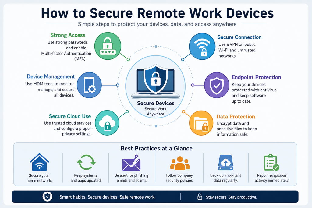 How to Secure Remote Work Devices - digram
